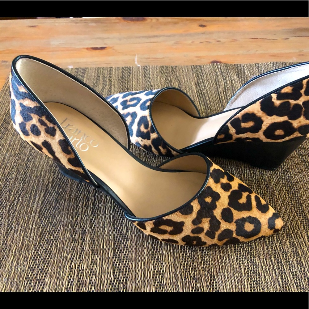 Franco Sarto Fenway leopard print wedges